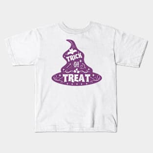 Trick Or Treat Wizard Hat Halloween Kids T-Shirt